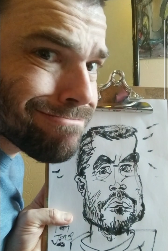 PEN JONES CARICATURIST SELF PORTRAIT