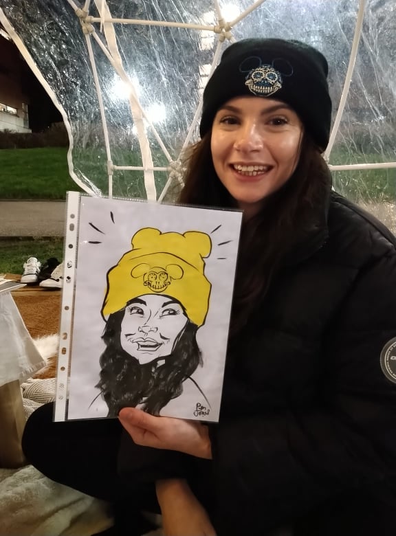 yellow hat caricature