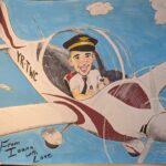 Caricature portrait of a pilot in a plane by pen jones cartoons