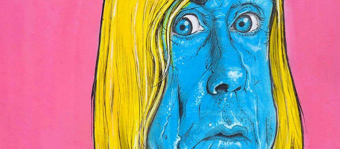 iggy pop art, a caricature print available from pen jones cartoons